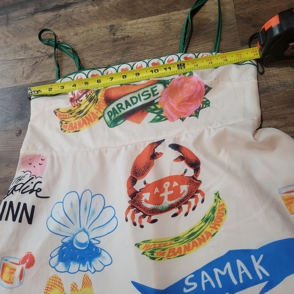 Paradise Crab Print Spaghetti Strap Flowy Maxi Boho Dress Size XL - Picture 6 of 10